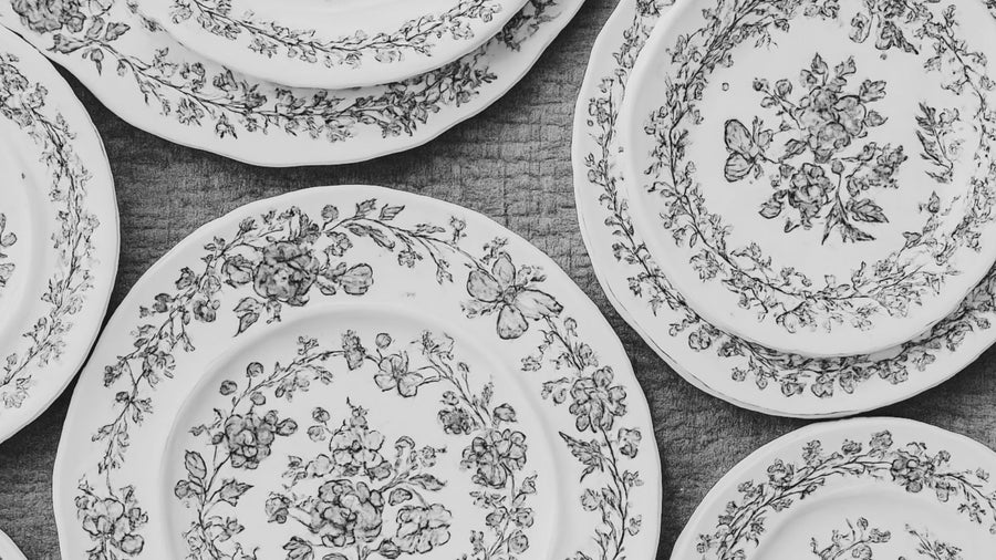 Patterned antique dishes