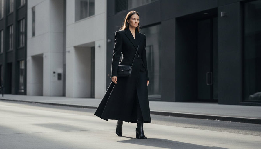 The Women's Black Wool Coat: An Architectural Study in Wardrobe Permanence