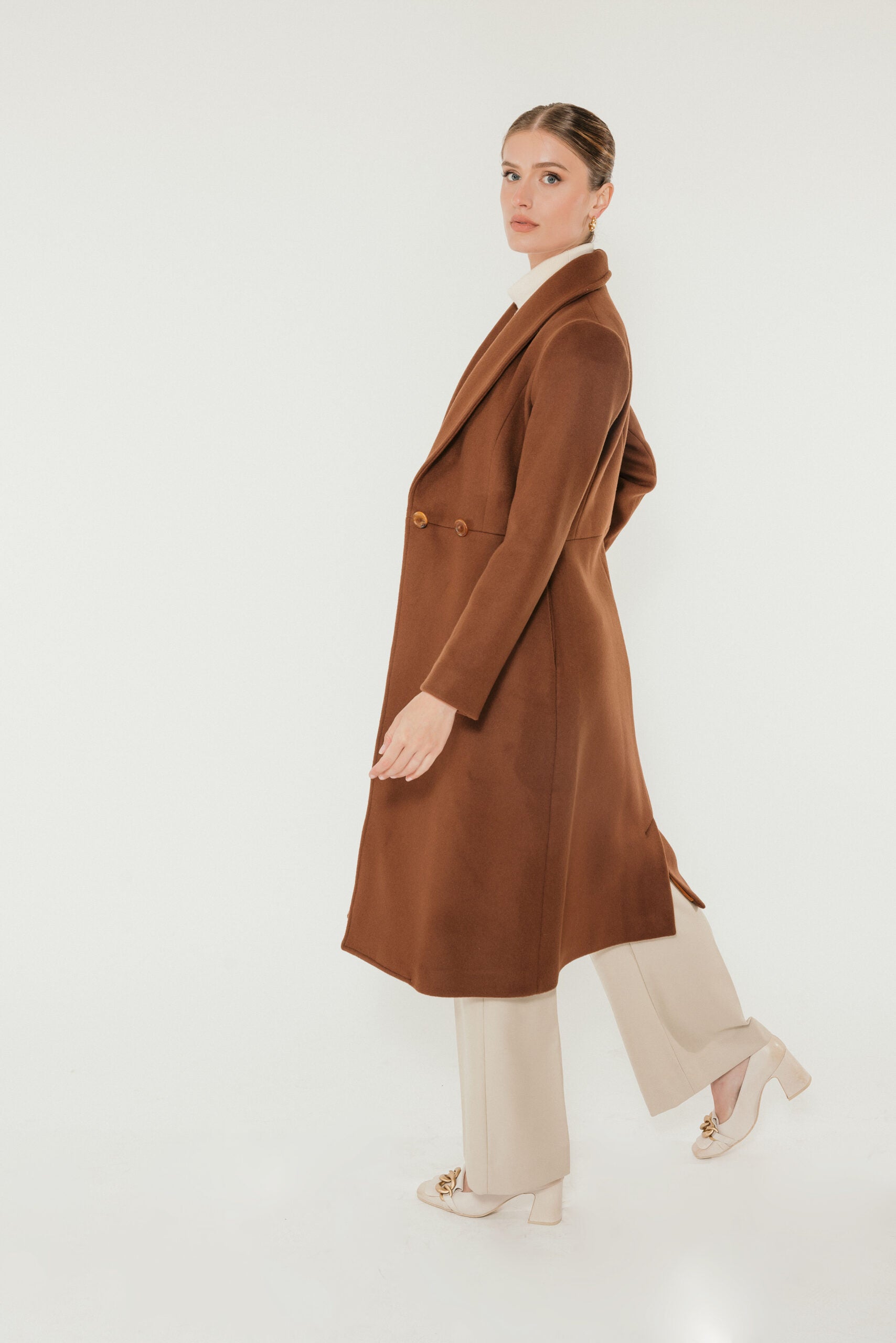 Shawl Collar Wool Coat image 8