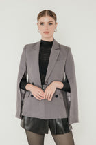 Linen Split Sleeve Blazer in Slate image 1