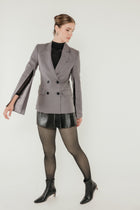 Linen Split Sleeve Blazer in Slate image 5