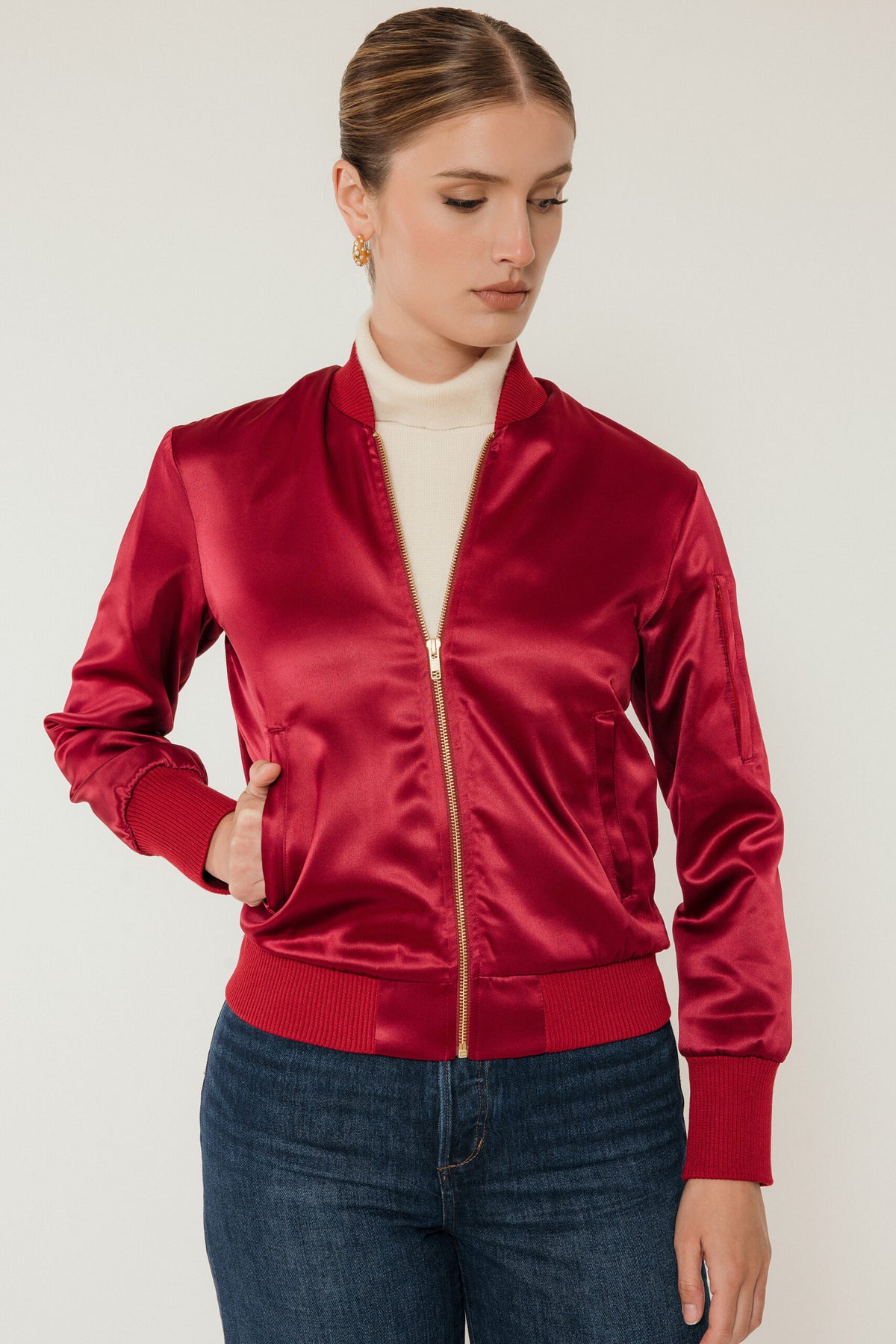 MARTINDALE The Amelia Bomber Jacket in Mulberry Quality Report