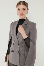 Linen Split Sleeve Blazer in Slate image 0