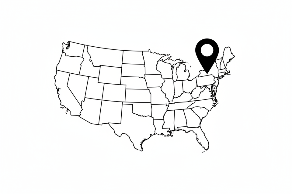 The pin point is now pointing to Wisconsin.  It needs to point to NEW YORK STATE